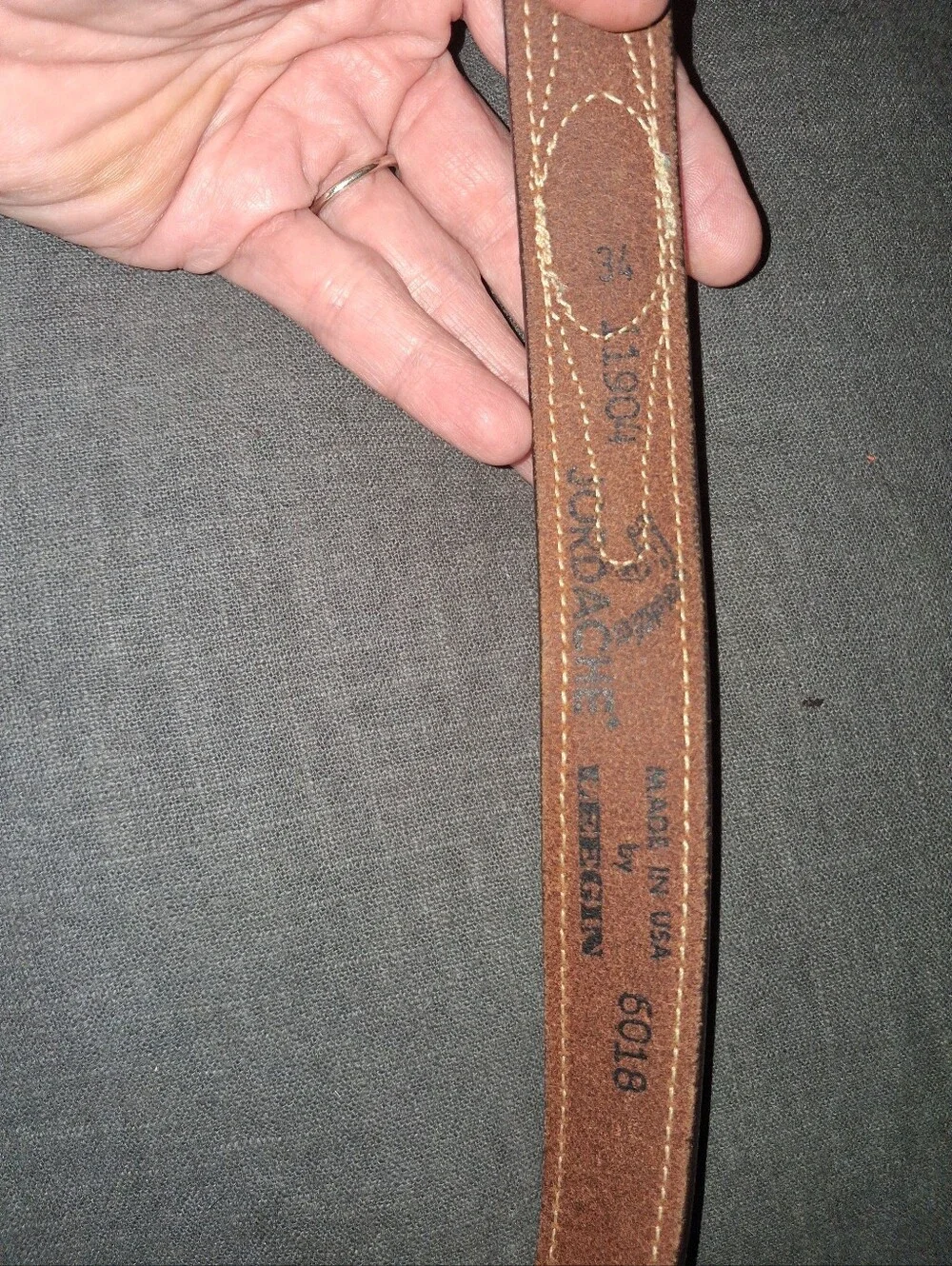 Jordache Brown Leather Belt with Contrast Stitching
